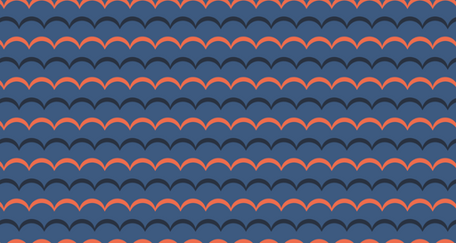 Papier peint géométrique Vagues bleues et corail