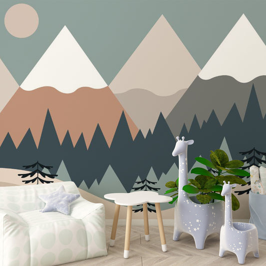 Papier peint chambre bébé | Montagnes et Forêts
