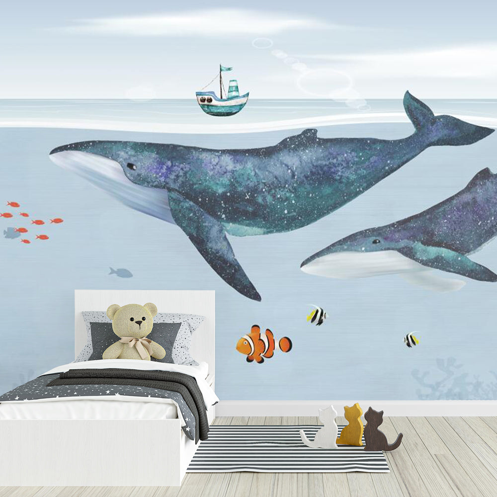 Papier peint chambre enfant | Baleine et Océan